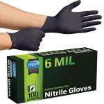 Inspire Black Nitrile Gloves, 100 Count, Size L