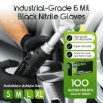 Inspire Black Nitrile Gloves, 100 Count, Size L