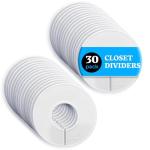 30-Pack White Closet Hanging Dividers for Organization