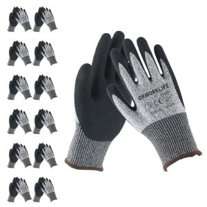 Level 9 Cut Resistant Gloves - 12 Pairs, Durable