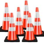 28" Traffic Cones Set with Reflective Collars