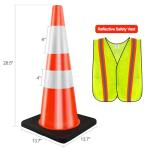 28" Traffic Cones Set with Reflective Collars