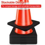 28" Traffic Cones Set with Reflective Collars
