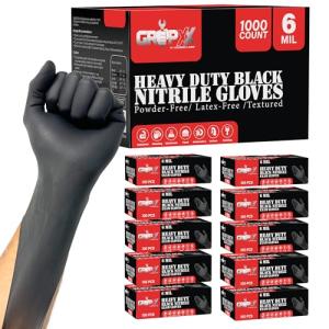 Black Nitrile Disposable Gloves, 6mm, Size L, 1000 Pack