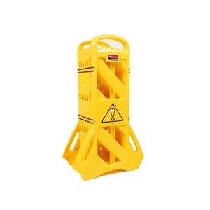 Mobile Safety Sign/Barrier, 13ft Yellow Plastic