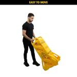 Mobile Safety Sign/Barrier, 13ft Yellow Plastic