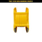Mobile Safety Sign/Barrier, 13ft Yellow Plastic