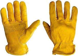 Premium Cowhide Leather Work Gloves - 3 Pairs