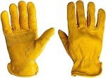 Premium Cowhide Leather Work Gloves - 3 Pairs