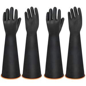 Heavy Duty Chemical Resistant Rubber Gloves - 2 Pack