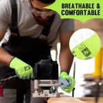 Hi-Vis PU Coated Garden Gloves - 12 Pairs