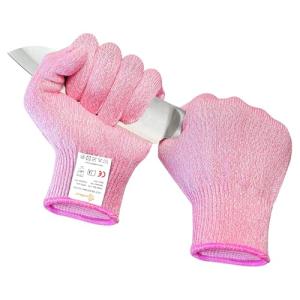 Level 5 Cut Resistant Kitchen Gloves - Medium Pink