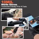 10mil Black Nitrile Disposable Gloves - Medium