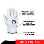 SIXPO Goat Skin Leather Work Gloves - 12 Pairs