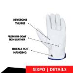SIXPO Goat Skin Leather Work Gloves - 12 Pairs