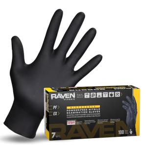 Black Nitrile Powder-Free Examination Gloves - Large