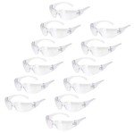 BISON LIFE Clear Polycarbonate Safety Glasses, 12 Pack