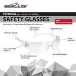 BISON LIFE Clear Polycarbonate Safety Glasses, 12 Pack