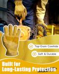 Durable Cowhide Leather Work Gloves for All