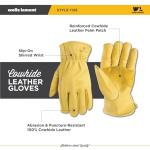 Men's Cowhide Leather Work Gloves with Patch