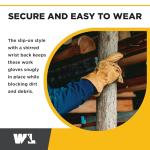 Men's Cowhide Leather Work Gloves with Patch