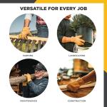 Men's Cowhide Leather Work Gloves with Patch