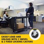 2-Shelf Utility Cart with Ergonomic Handle