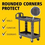 2-Shelf Utility Cart with Ergonomic Handle