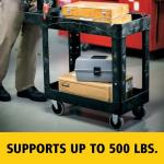 2-Shelf Utility Cart with Ergonomic Handle