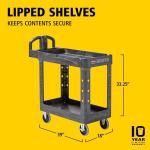 2-Shelf Utility Cart with Ergonomic Handle