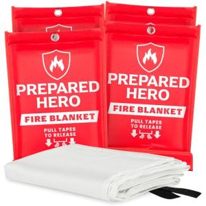 Prepared Hero 4-Pack Emergency Fire Blankets
