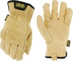 Cow Leather Waterproof Driver Gloves - Tan, X-Large