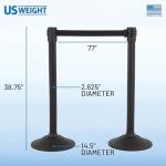 US Weight U2000 Sentry Stanchion with Retractable Belt