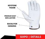 12 Pairs Goat Skin Leather Work Gloves