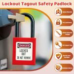 MroMax Keyed Alike Lockout Tagout Padlocks, 3-Pack