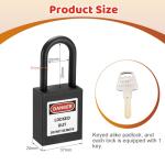 MroMax Keyed Alike Lockout Tagout Padlocks, 3-Pack