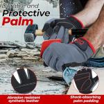 HANDLANDY Touchscreen Utility Gloves, Synthetic Leather, Large