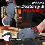HANDLANDY Touchscreen Utility Gloves, Synthetic Leather, Large