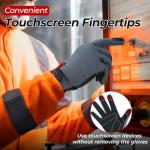 HANDLANDY Touchscreen Utility Gloves, Synthetic Leather, Large