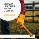 Wells Lamont Leather Work Gloves - Water-Resistant, Large