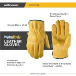 Wells Lamont Leather Work Gloves - Water-Resistant, Large
