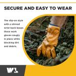 Wells Lamont Leather Work Gloves - Water-Resistant, Large