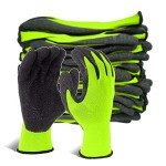 Crinkle Latex Coated Safety Work Gloves - Green