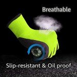 Crinkle Latex Coated Safety Work Gloves - Green