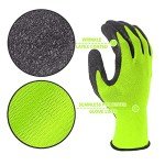 Crinkle Latex Coated Safety Work Gloves - Green
