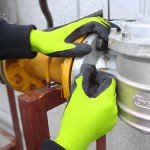 Crinkle Latex Coated Safety Work Gloves - Green