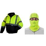 Hi-Vis Lime Bomber Jacket & Wind Resistant Balaclava