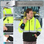 Men's High Visibility Fleece Safety Hoodie, Yellow