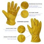 Men's Leather Gardening Gloves with Reinforced Palm
