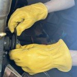 Men's Leather Gardening Gloves with Reinforced Palm